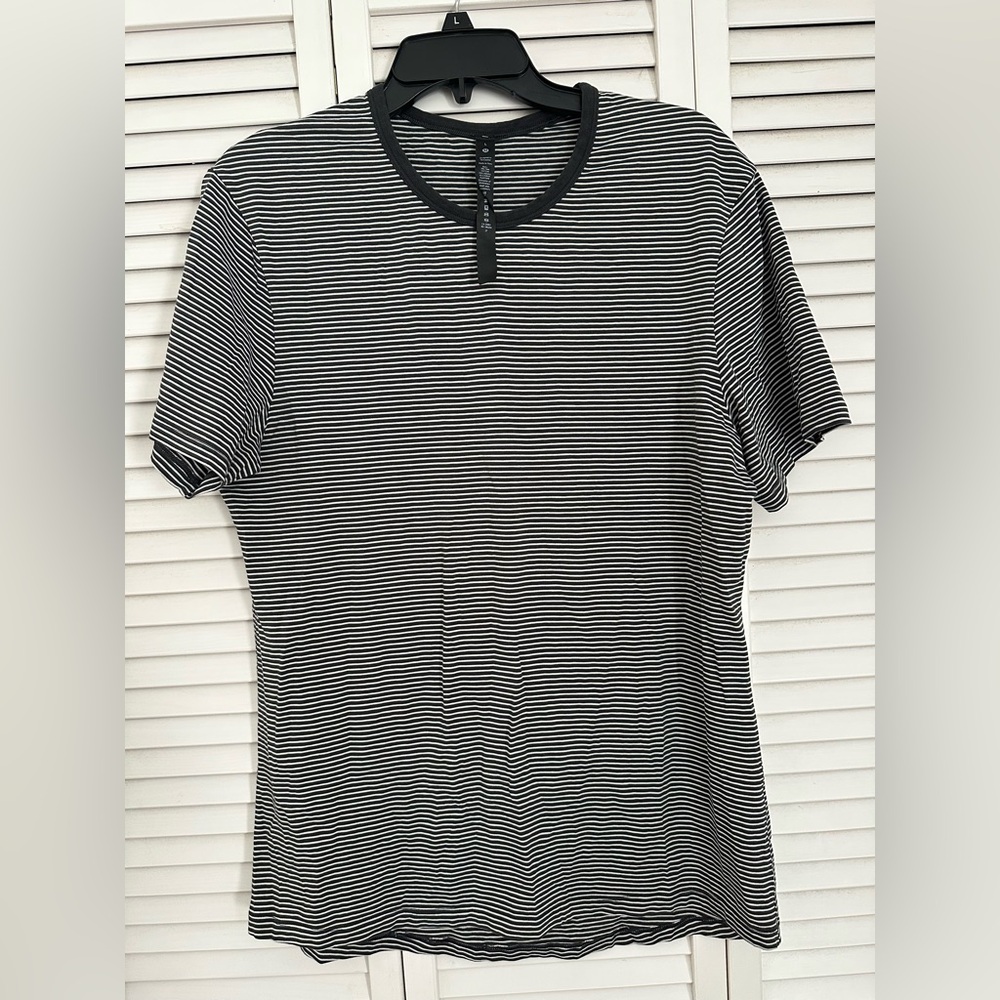 Lululemon Black and White Striped Tee